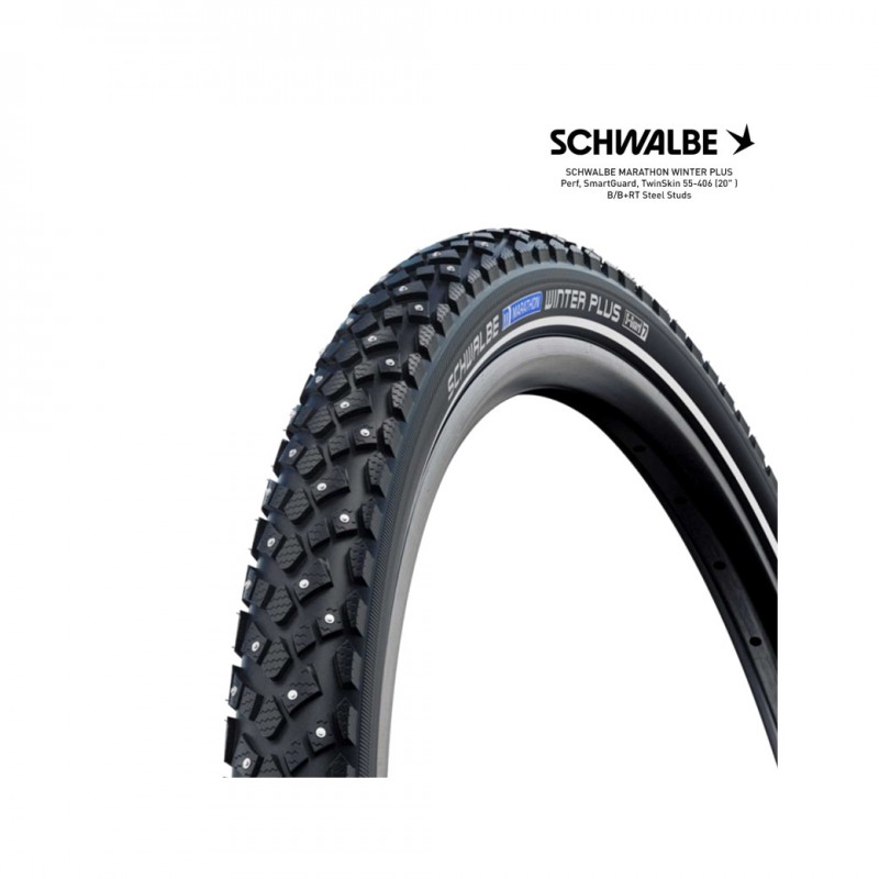 SCHWALBE Cubierta neumatico bicicleta MARATHON WINTER PLUS PERF SMARTGUARD TWINSKIN 20X2.15 B/B+RT 4026495852036