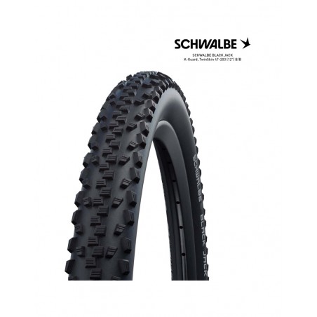 SCHWALBE Tire bicycle BLACK JACK K-GUARD TWINSKIN 47-203 (12") 12X1.90 B/B 4026495853651
