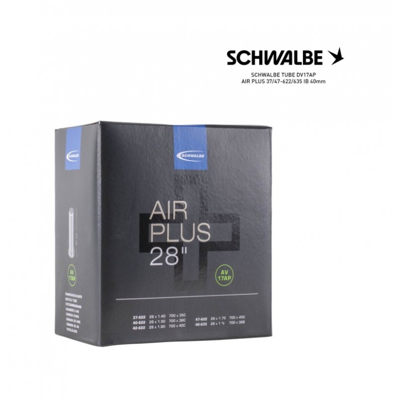 SCHWALBE Cámara de aire bicicleta DV17AP AIR PLUS 37/47-622/635 IB 40MM 700C DUNLOP - 4026495895132