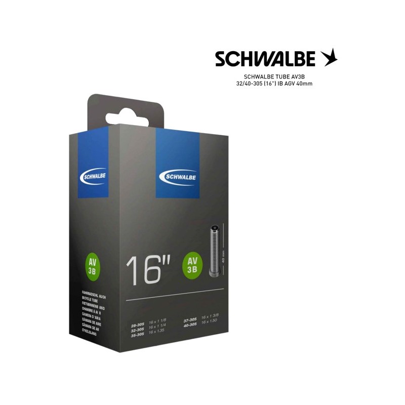 SCHWALBE Cámara de aire bicicleta AV3B 32/40-305 (16") IB AGV 40MM - 4026495906197