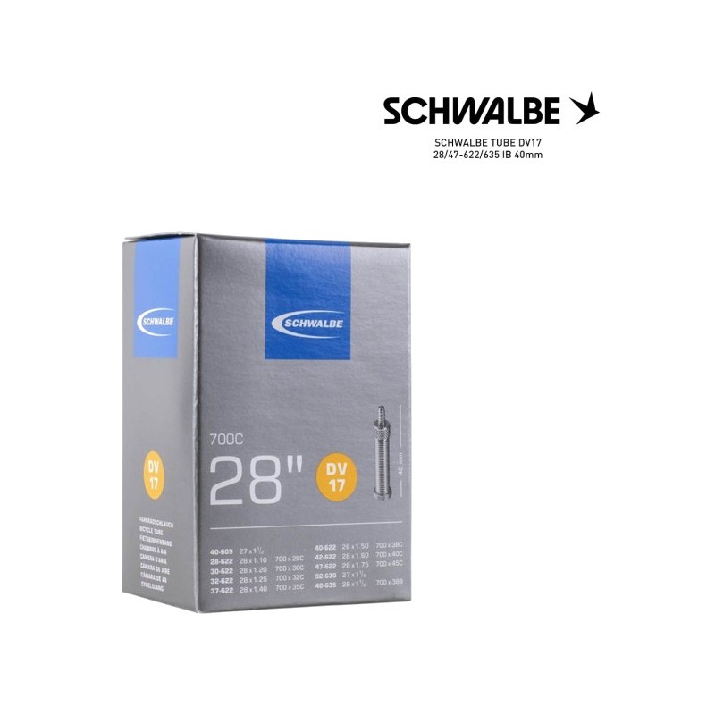 SCHWALBE Cámara de aire bicicleta DV17 28/47-622/635 IB 40MM 700C - 4026495098526