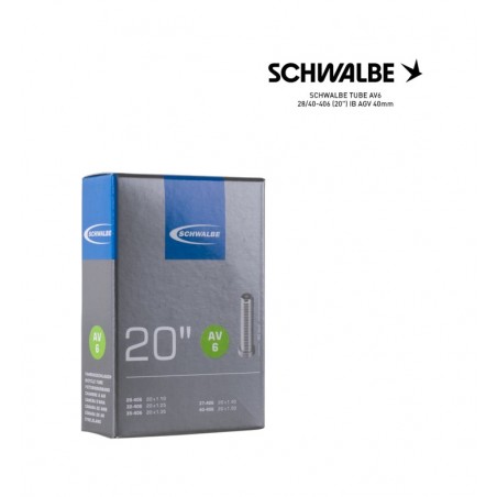 SCHWALBE Cámara de aire bicicleta AV6 28/40-406 (20") IB AGV 40MM 20" - 4026495100120