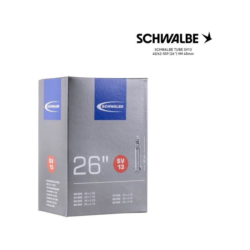 SCHWALBE Cámara de aire bicicleta SV13 40/62-559 (26") VM 40MM 4026495831581