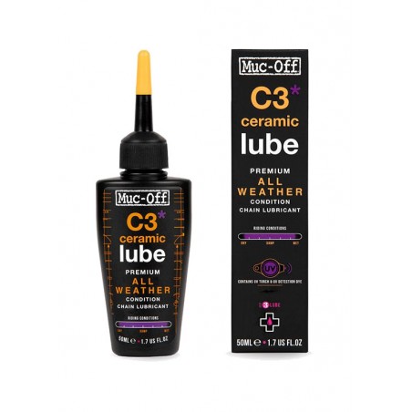 MUC-OFF Lubricante cerámico para cadena de bicicleta clima seco y húmedo C3 CERAMIC PREMIUM (C3 ALL WEATHER LUBE) 728975