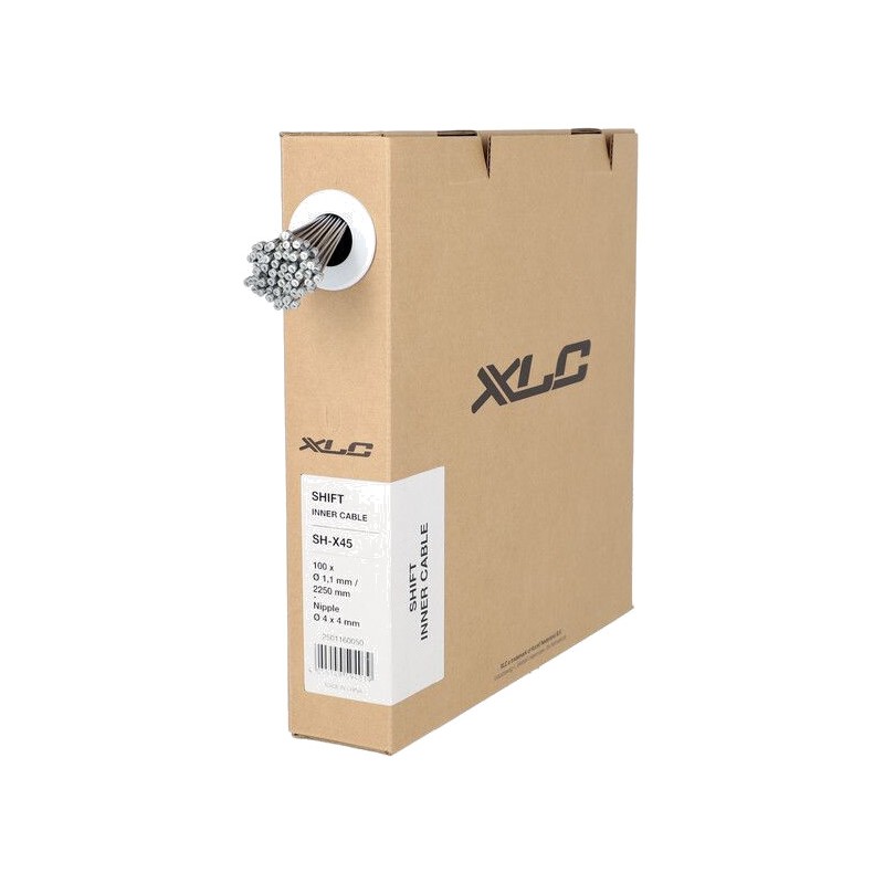 XLC Bicycle shift cables SH-X45 1.1/2250 MM 4X4 ACERO (100 UNIDADES) 2501160050