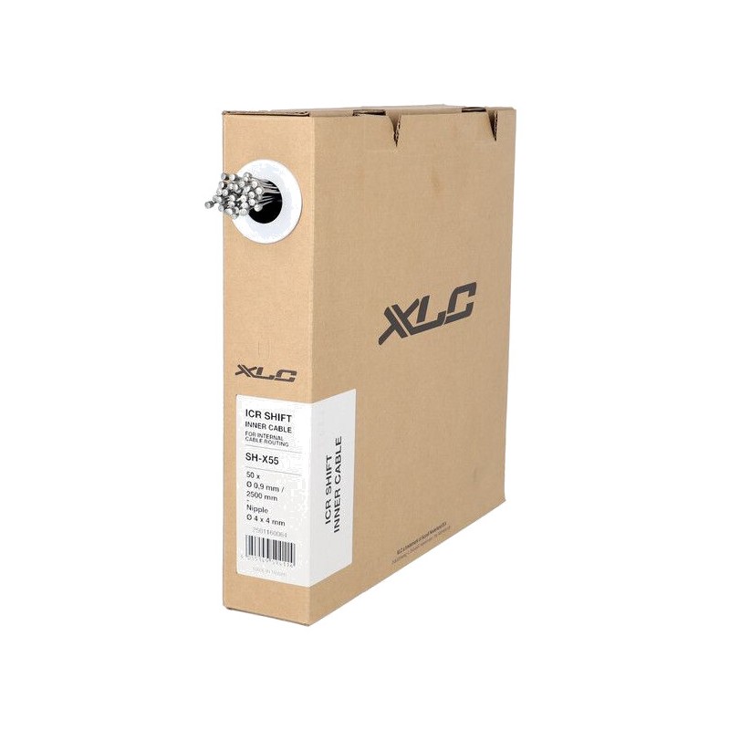 XLC Bicycle shift cables with internal cable routing SH-X55 ICR 0.9/2500 MM 4X4 ACERO (50 UNIDADES) 2501160064