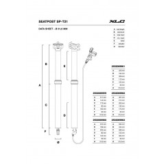 XLC Tija telescópica para bicicleta con integración de cableado interno SP-T21 31.6 565 MM ICR 200 2502069963