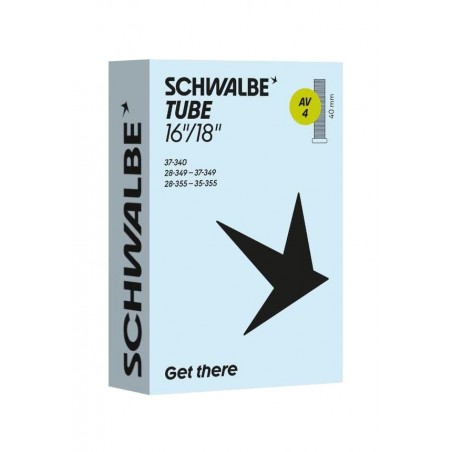 SCHWALBE Camara aire bicicleta AV4 16-18X1.00-1.50 STANDARD 40 MM 28/37-340/355 729265