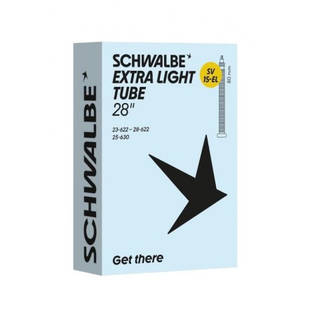SCHWALBE Lightweight inner tube for road bike SV15-EXTRA LIGHT 700X23-28 PRESTA 80 MM 23/28-622/630 729280