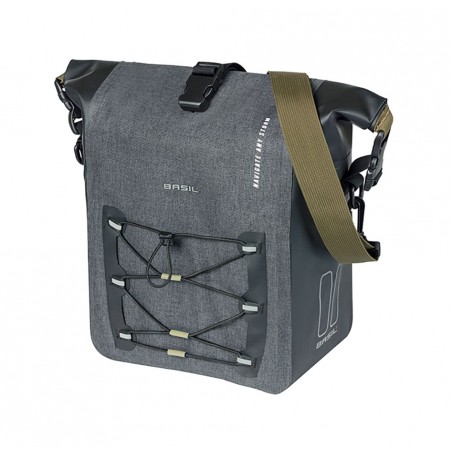 BASIL Waterproof bag with hooks, canvas/polyester NAVIGATOR STORM M MIK 12-15L (25X14X36 CM) 728924