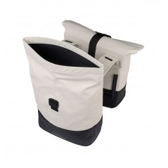 BASIL Rear saddlebags, bridge system, PET/off-white leather/black COVE UNIVERSAL SYSTEM 28-32L (29X14.5X36 CM) 728949