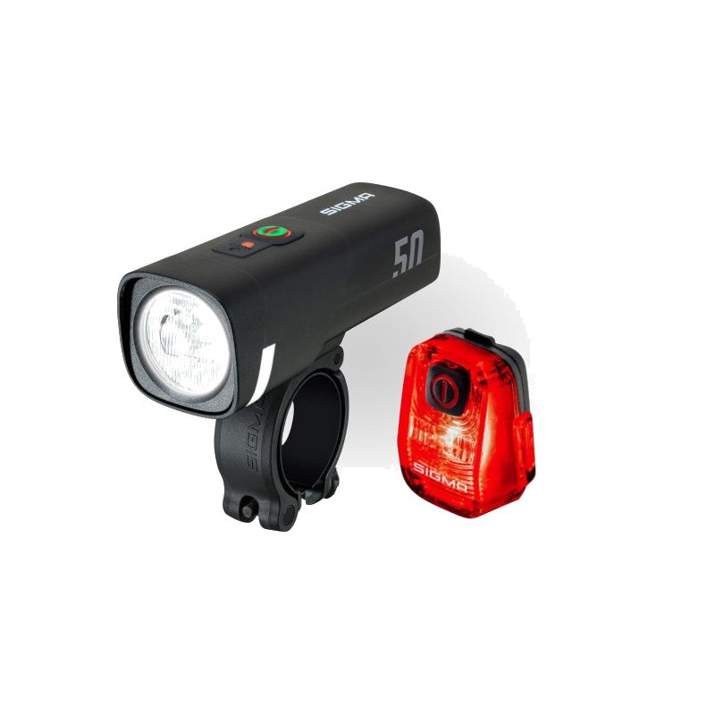 SIGMA Juego de luces delantera y trasera AURA 50 / HIRO 10 728838