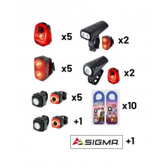 SIGMA Kit de luces para bicicleta OFERTA LUCES/ADHESIVO PARED LOGO/ETIQUETAS 729215