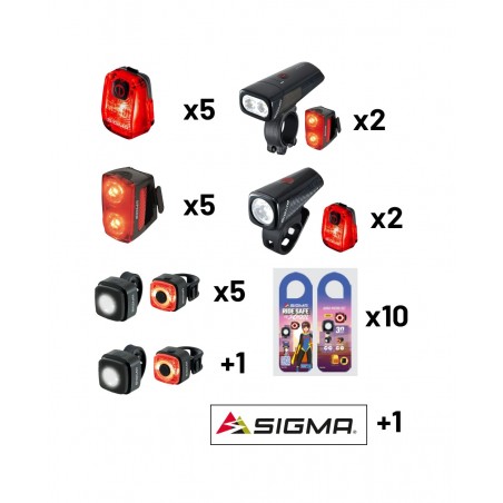 SIGMA Bicycle Light Kit OFFER LIGHTS/WALL STICKER LOGO/LABELS 729215