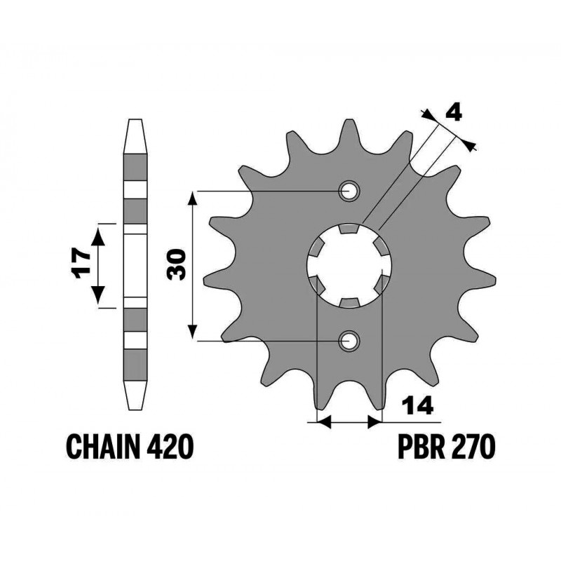 PBR Standard Steel Pinion 270-420 1149257002