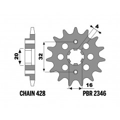 PBR Standard Steel Pinion 2346-428 1149259001
