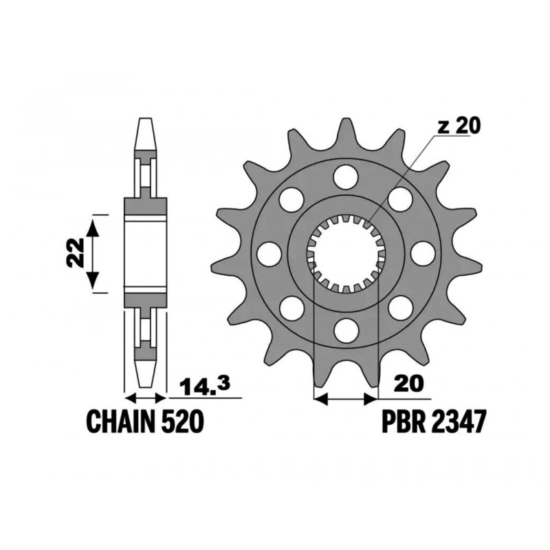 PBR Standard Steel Pinion 2347-520 1149601001