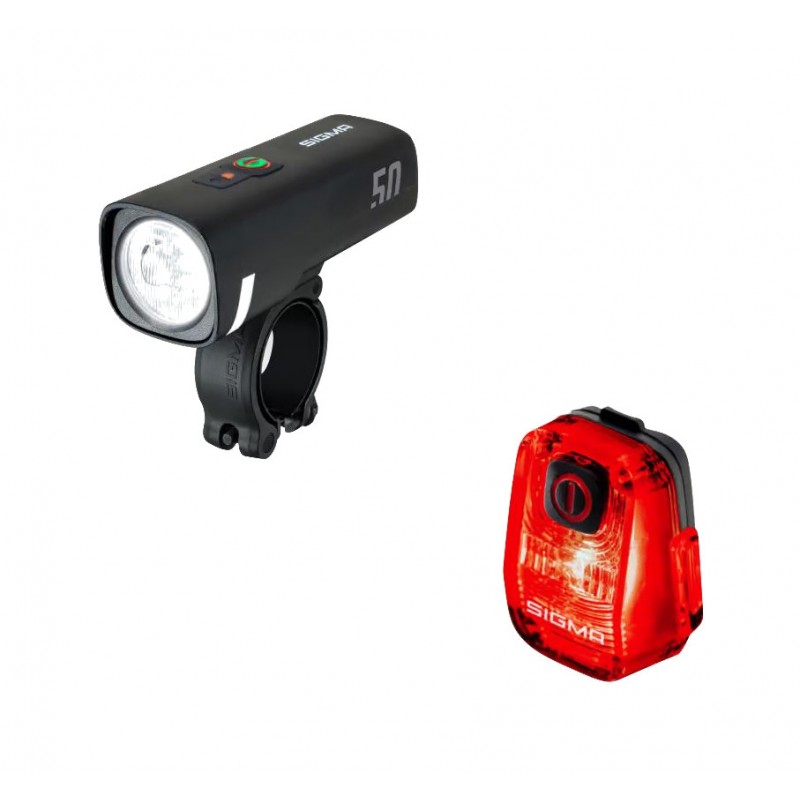 SIGMA Juego de luces delantera y trasera AURA 50 NYTE 10 USB 729611