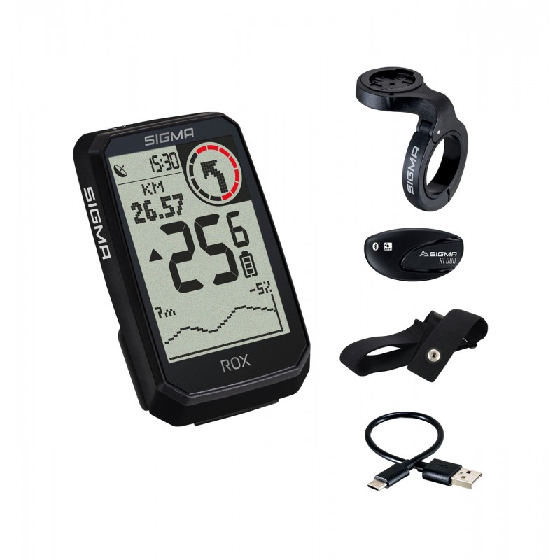 SIGMA Gps cuentakilometros con sensor de frecuencia cardíaca ROX 4.0 ENDURANCE SET 64003VAR