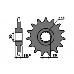 PBR Piñón de acero con goma anti-ruido 2068-525 1077535002