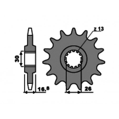 PBR Steel sprocket with anti-noise rubber 2068-525 1077535002