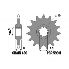 PBR Piñón de acero estándar 599M-420 1149733001