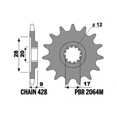 PBR Standard Steel Pinion 428 1152687001
