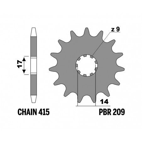 PBR Standard Steel Pinion 415 1153253001