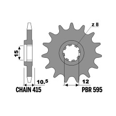 PBR Piñón de acero estándar 415 1153262002