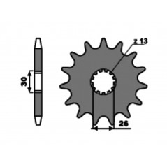 PBR Piñón de acero con goma anti-ruido 2090-530 1077554002