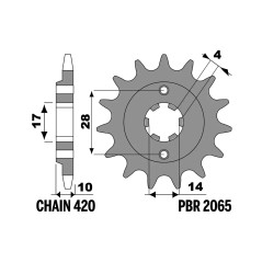 PBR Piñón de acero estándar 2065-420 1151592004