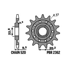 PBR Standard Steel Pinion 2362-520 1151608003