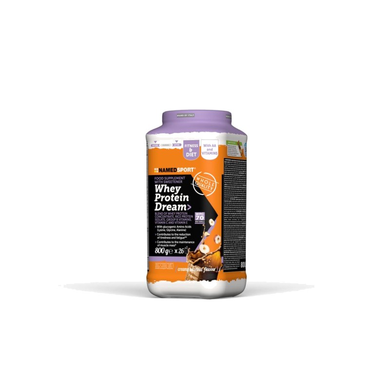 NAMEDSPORT Polvo de proteína suero WHEY PROTEIN DREAM CREAMY HALZELNUT 800G - CADUCIDAD 30/05/2026 NM002-1FO-POW-PR70-02-VAL