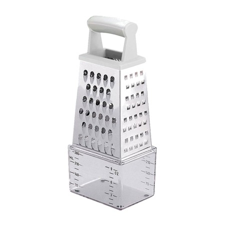 4-sided grater with measuring container handy