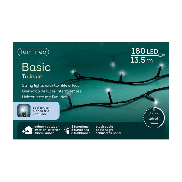 LUMINEO 8-function light string with timer for outdoor use