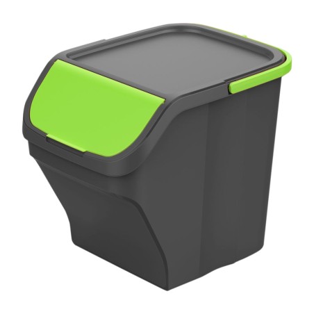 stackable recycling bin with lid stack n sort 25 l 34 cm
