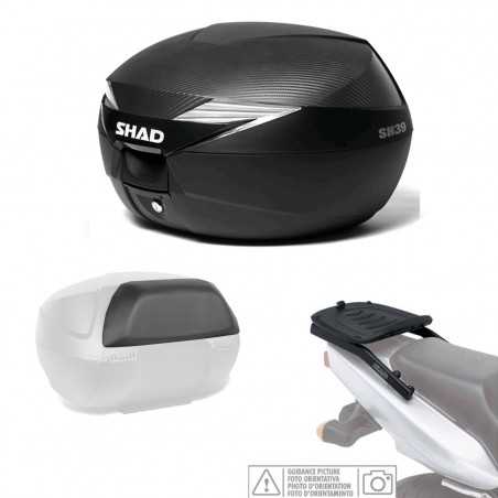 SHAD Kit fijacion y maleta baul trasero + carbono respaldo pasajero regalo SH39 KIT-SHAD-1238