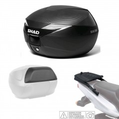 SHAD Kit fijacion y maleta baul trasero + carbono respaldo pasajero regalo SH39 KIT-SHAD-1152