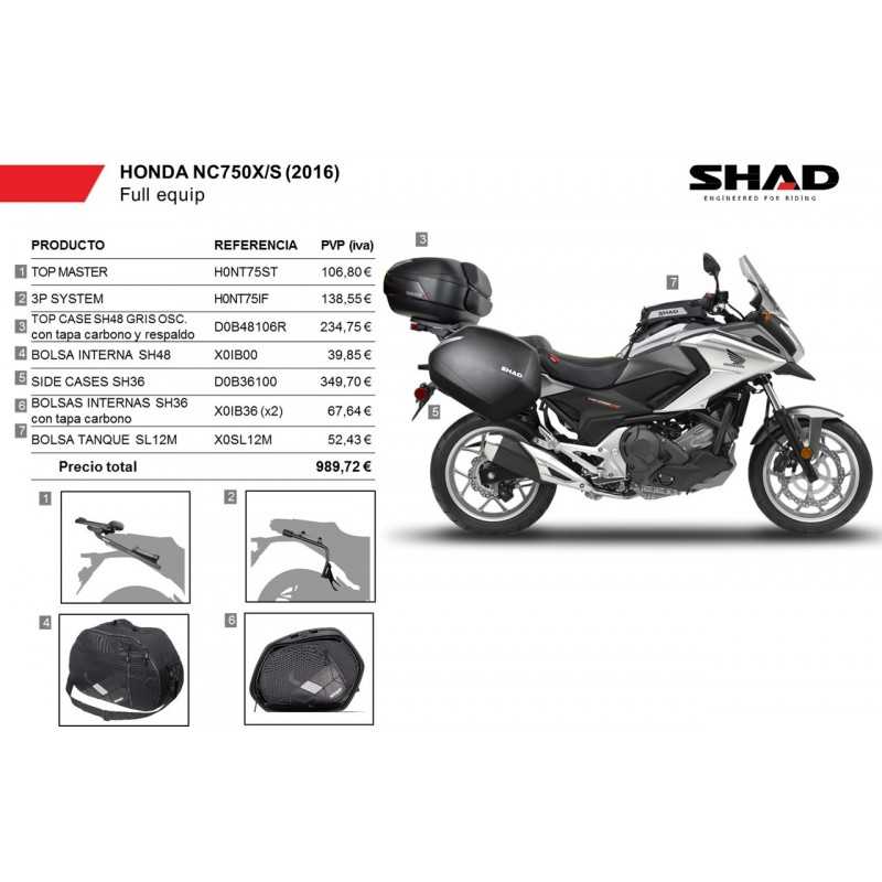 Side cases, back trunk, tank bag and brackets supports  KIT FULL
