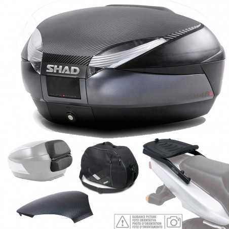 SHAD Kit fijacion y maleta baul trasero gris oscuro + respaldo bolsa tapa SH48 KIT-SHAD-1785