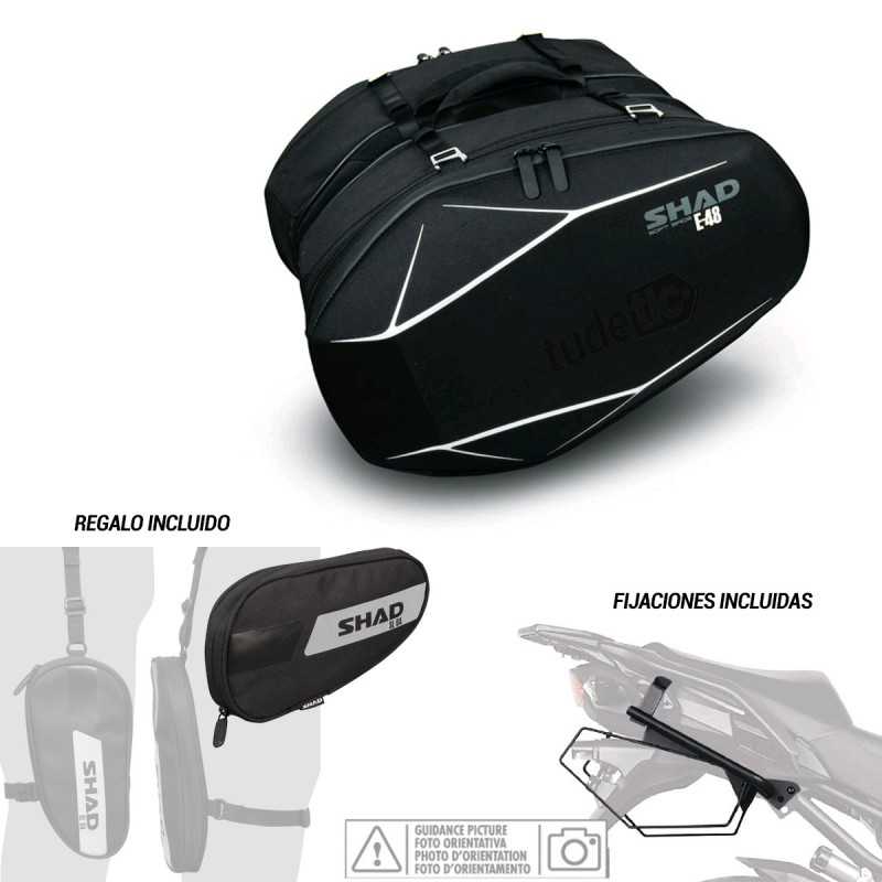 SHAD Kit fijaciones y bolsas semirigidas + bolsa pierna regalo 3D E48 KIT-SHAD-21