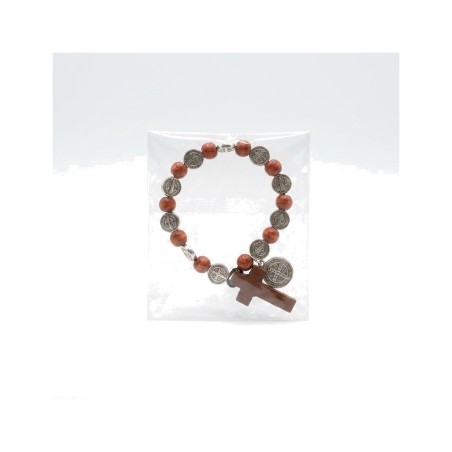 pulsera decenario san benito devocional (rosario, brazalete, amuleto, regalo)