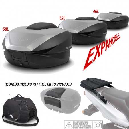 SHAD Kit fijacion y maleta baul trasero + respaldo bolsa interna regalo SH59X KIT-SHAD-2517
