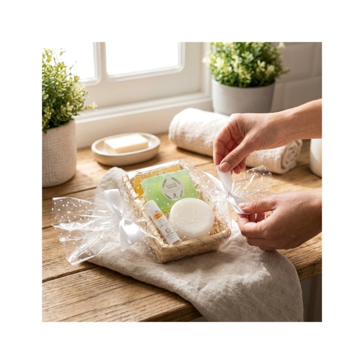 Cesta hidratante con jabones, crema y bálsamo labial