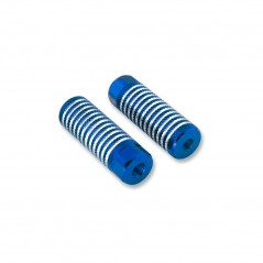 V BIKE Juego de Reposapiés Estriberas para Bicicletas BMX y Ciudad - Ø26mm, Color Azul, Rosca 24T x 26T 586