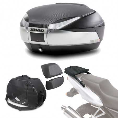 SHAD Kit fijacion y maleta baul trasero + respaldo bolsa interna regalo SH48 SH48BOREHE19