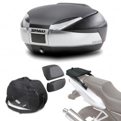 SHAD Kit fijacion y maleta baul trasero + respaldo bolsa interna regalo SH48 SH48BOREHE33