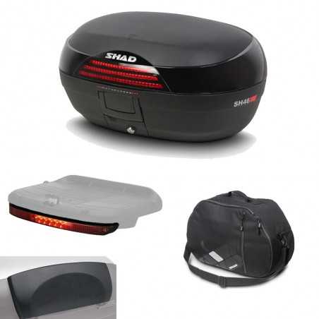 SHAD Maleta baul trasero moto + bolsa interna luz de freno regalo SH46 SH46BORELU1