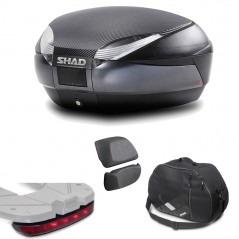 SHAD Maleta baul moto + respaldo luz de freno bolsa interna regalo SH48 SH48BORELU2