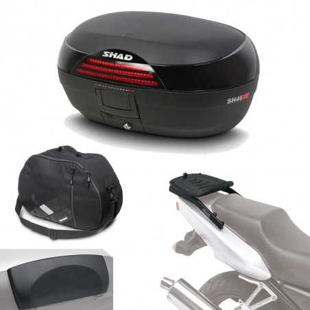 SHAD Kit fijacion y maleta baul trasero + respaldo bolsa interna regalo SH46 SH46BOREHE236